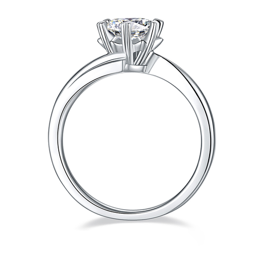 The Eternal Twist Round Diamond 6-Prong Engagement Ring with Bypass Shank