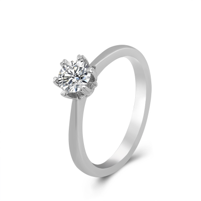 The Serpentine Embrace Round Diamond Solitaire with Bypass Shank & Heart Prongs