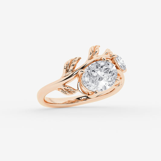 Selva Oval Diamond Branch Design Engagement Ring