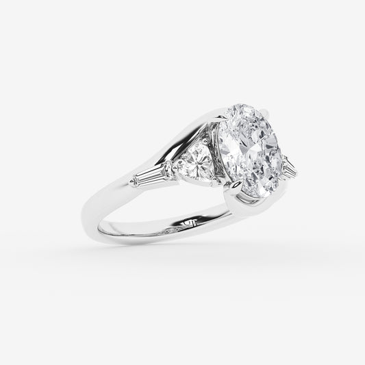 Neroli Oval Diamond Engagement Ring with Multi-Shape Accents