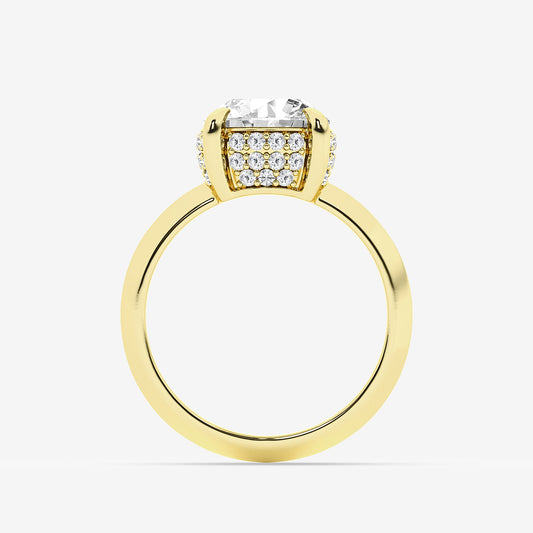 Amina Old European Cut Diamond Vintage Hidden Halo Ring in 14K Yellow Gold - 3.34 CTW