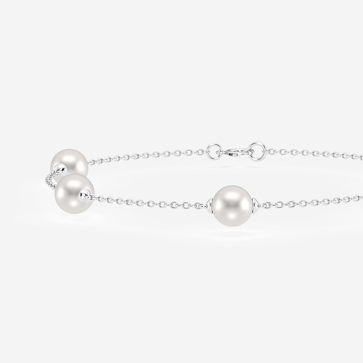 Cultured Freshwater Pearl Station Chain Bracelet
