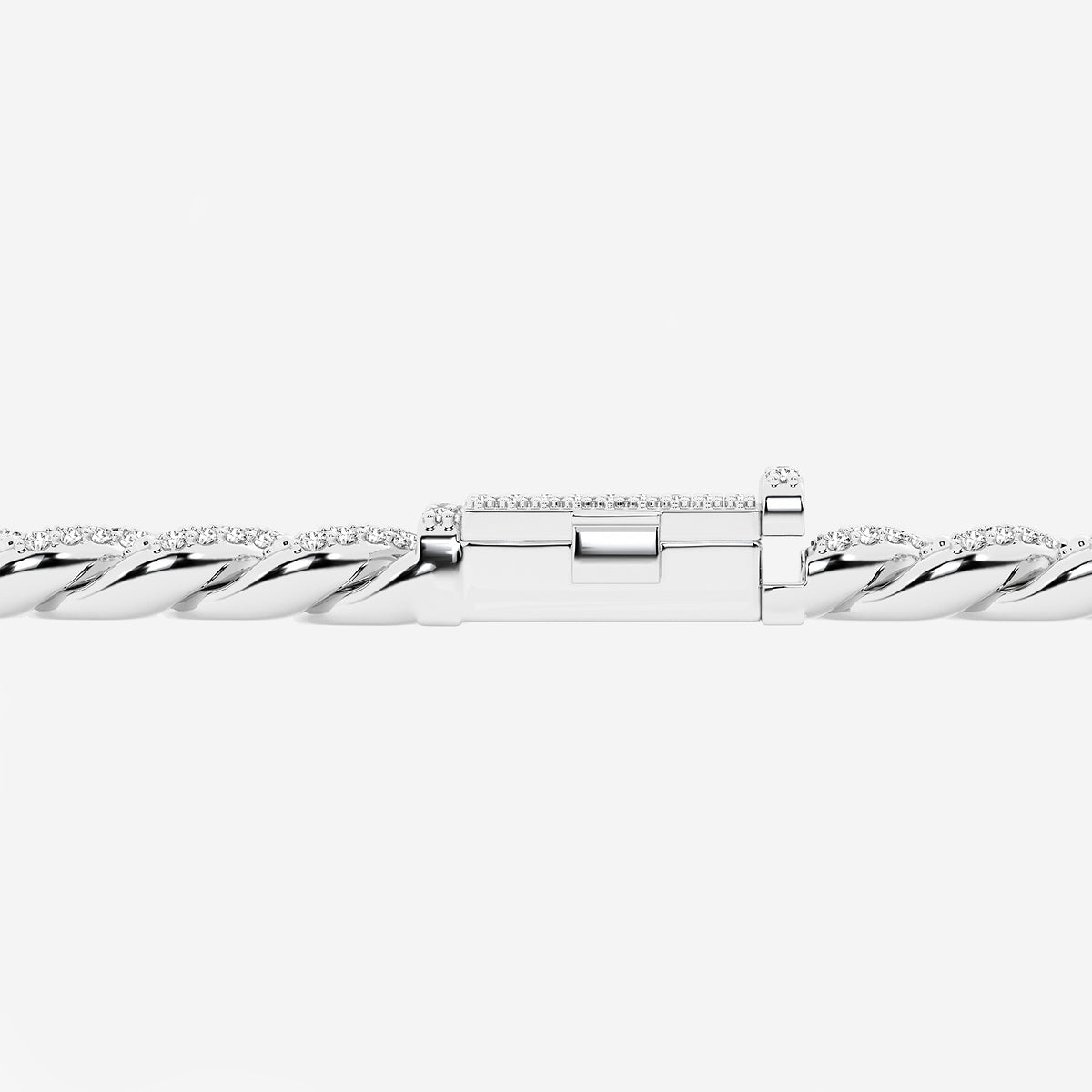 2 1/5 ctw Round Lab Grown Diamond Cuban Link Bracelet - 7 Inches Sterling Silver, DE, VS1