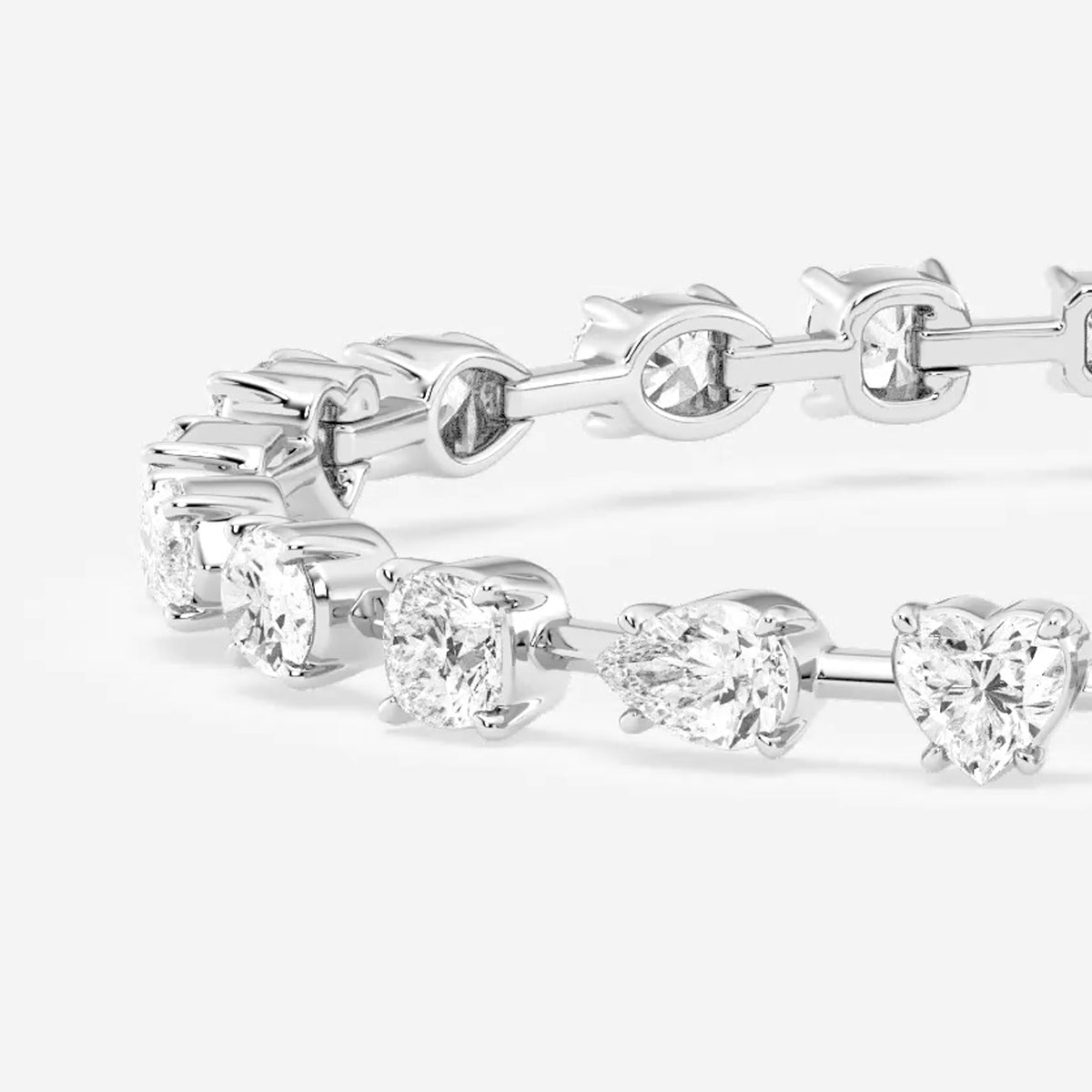 7 ctw Mixed Diamond Mixed Shapes Bracelet - 7 Inches 18K White Gold, DE, VS1
