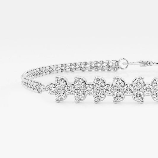 näas Romancing 3/4 ctw Round Lab Grown Diamond Chain Bracelet - 6 Inches + 1 Inch Extender Platinum, DE, VS1