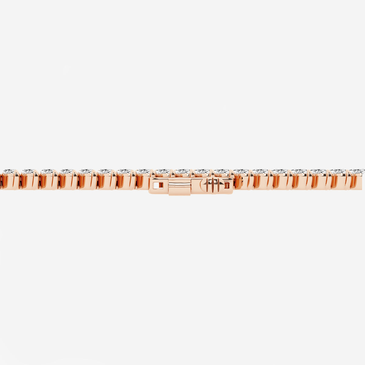 5 ctw Marquise Lab Grown Diamond Diagonal Tennis Bracelet - 7 Inches 14K Rose Gold, DE, VS1