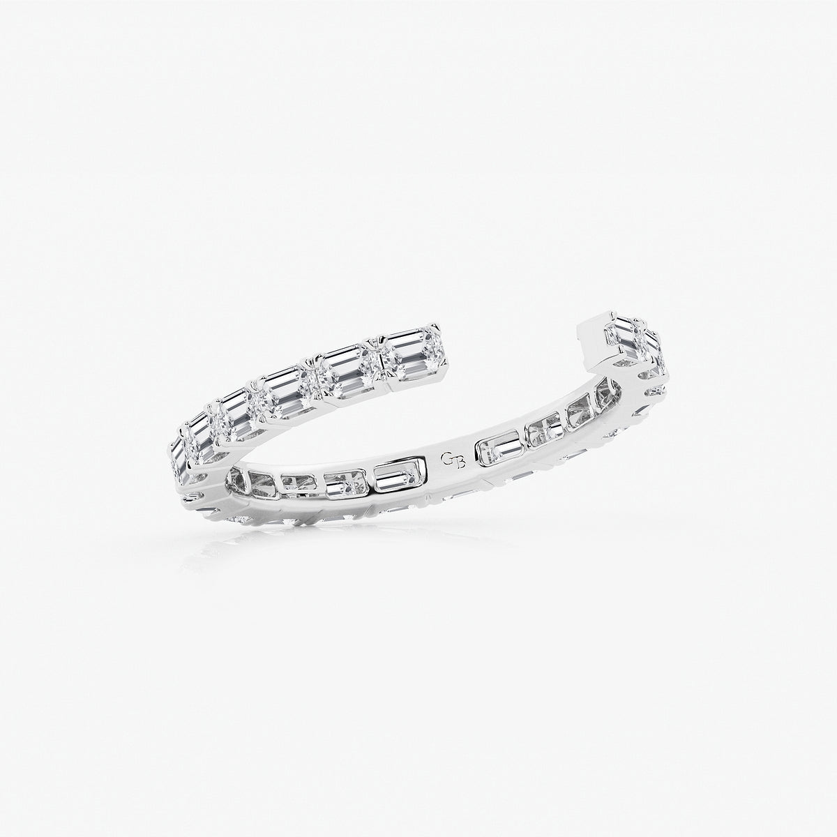 Nola 1 ctw Emerald Lab Grown Diamond East-West Open Eternity Wedding Band Platinum, DE, VS1
