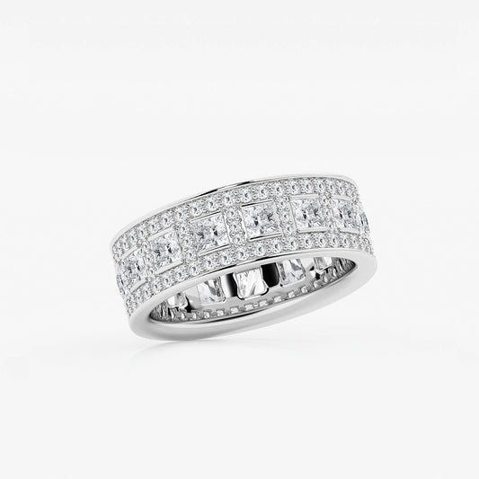 Elissa 2 3/4 ctw Princess and Round Lab Grown Diamond Wide Eternity Band - 7mm Width Platinum, DE, VS1