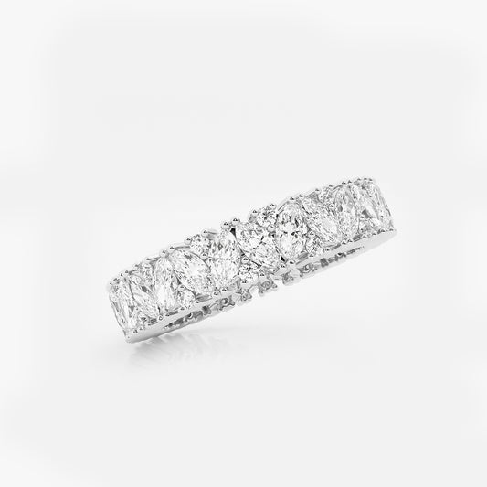Honor 2 1/2 ctw Marquise and Round Lab Grown Diamond Alternating Eternity Band - 4.8mm Width 14K White Gold, DE, VS1
