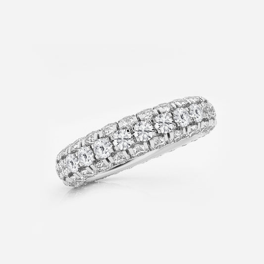 Josephine 3 ctw Domed Round Lab Grown Diamond Eternity Band - 4.8mm Width Platinum, DE, VS1