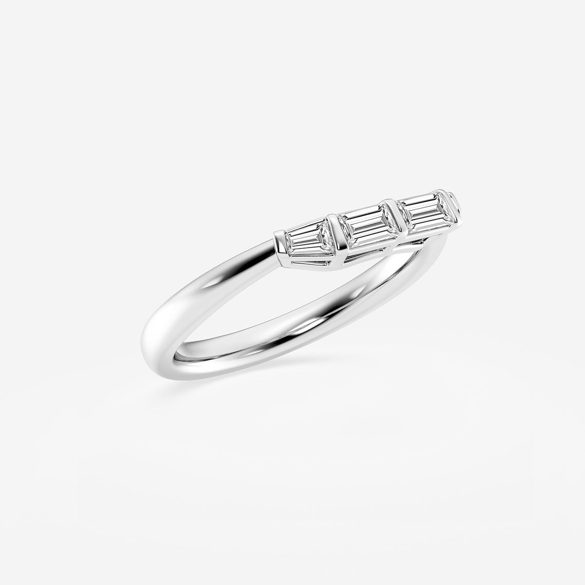 Maisie 1/3 ctw Tapered Baguette Lab Grown Diamond Wedding Band Platinum, DE, VS1