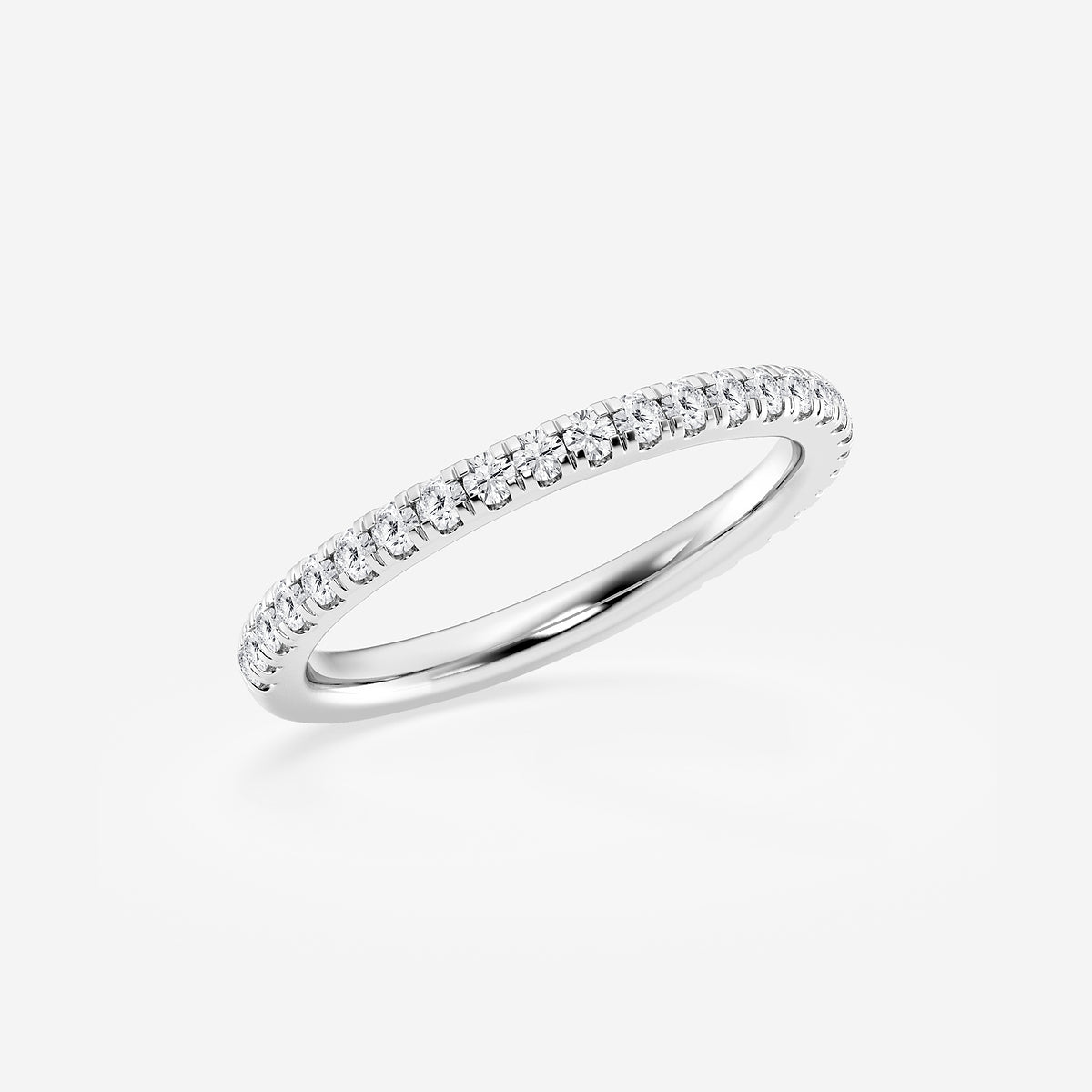 Lacey 1/3 ctw Round Lab Grown Diamond Micro Pave Wedding Band Platinum, DE, VS1