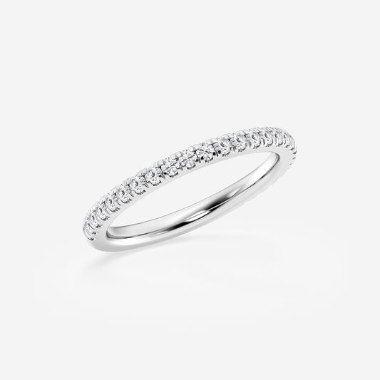 Lacey 1/3 ctw Round Lab Grown Diamond Micro Pave Wedding Band Platinum, DE, VS1