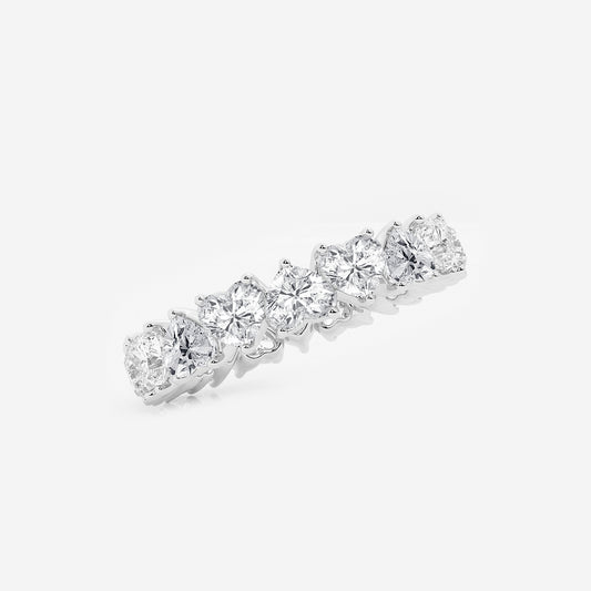 Harper 3 5/8 ctw Alternating Heart Lab Grown Diamond Eternity Band - 4.3mm Width 14K White Gold, DE, VS1
