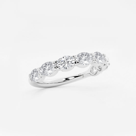 Diana 1 1/2 ctw Oval Lab Grown Diamond East-West Anniversary Band 14K White Gold, DE, VS1