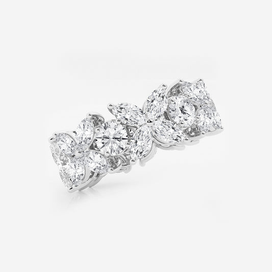 Gwyneth 5 ctw Marquise and Round Lab Grown Diamond Flower Eternity Band - 8.3mm Width Platinum, DE, VS1