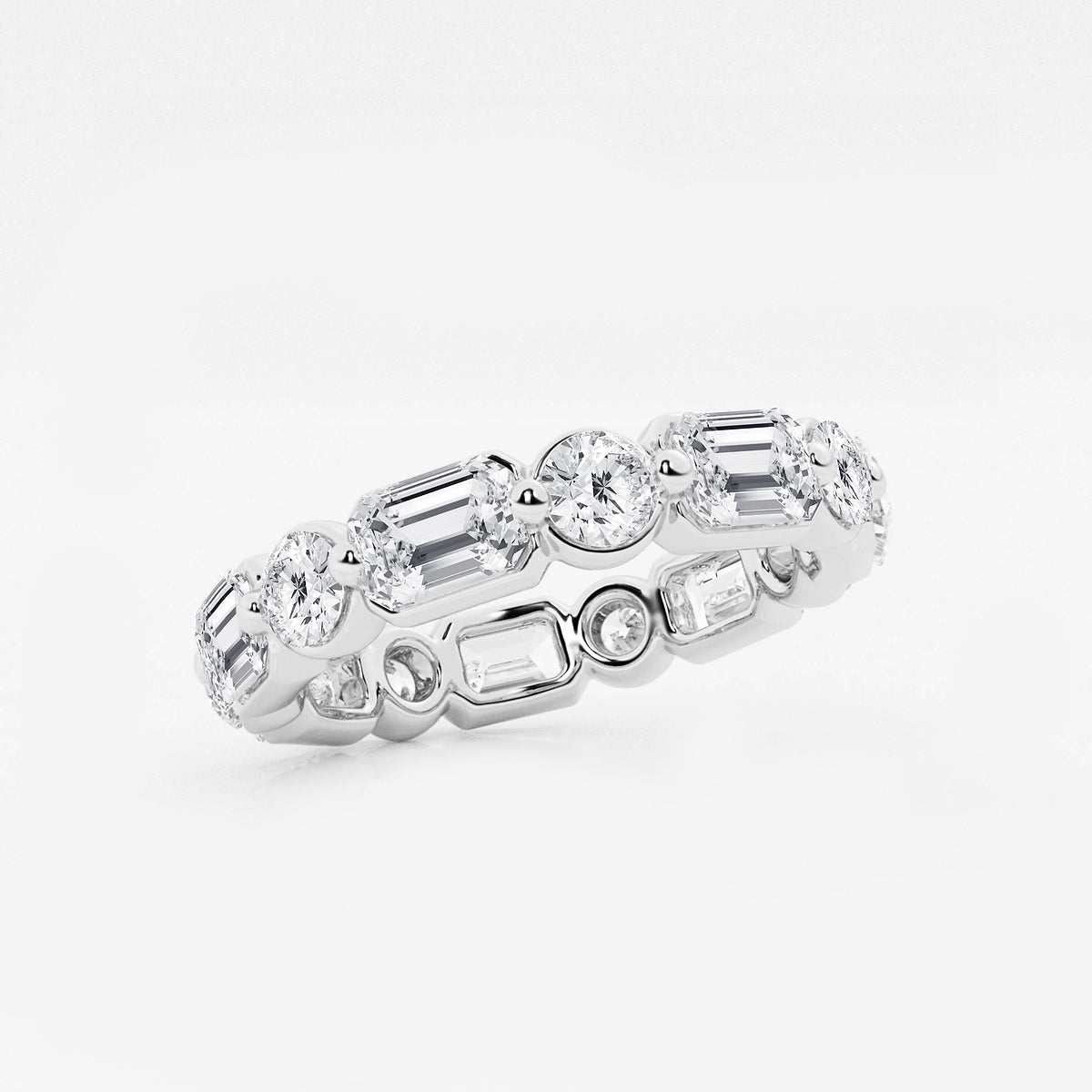 Gina 4 ctw Emerald Lab Grown Diamond Floating Eternity Band - 3.4mm Width Platinum, DE, VS1