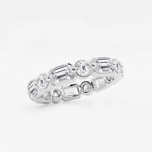 Gina 4 ctw Emerald Lab Grown Diamond Floating Eternity Band - 3.4mm Width Platinum, DE, VS1