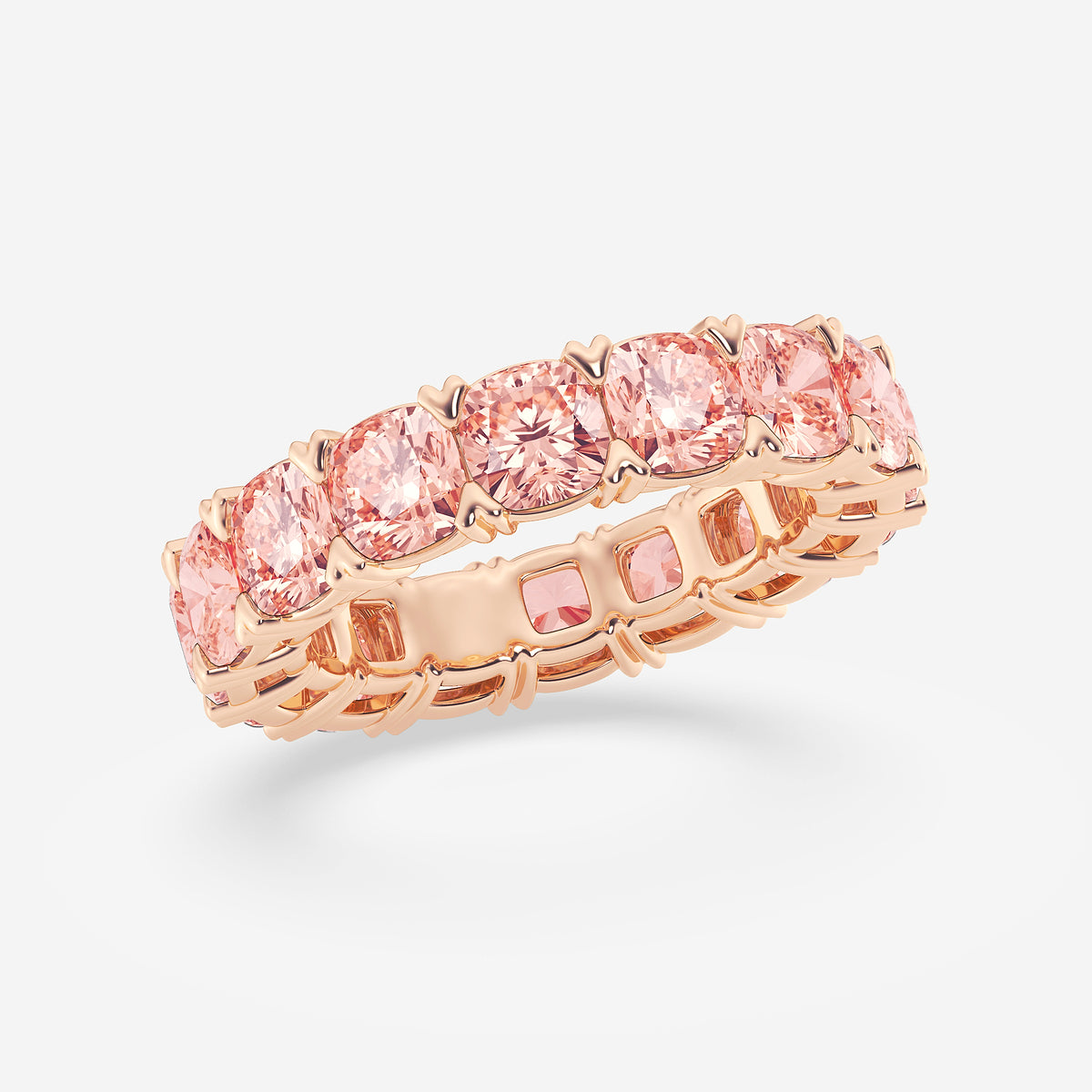Abby 7 ctw V-Prong Fancy Pink Eternity Band - 4.4mm Width 14K Rose Gold