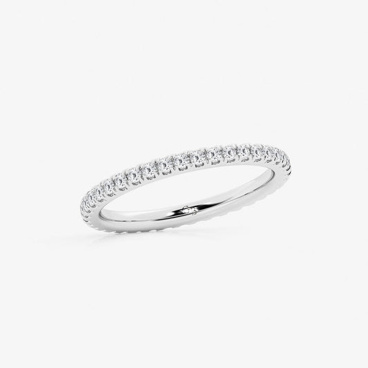 Grace 1 ctw Round Lab Grown Diamond Prong Set Wedding Band Platinum, DE, VS1