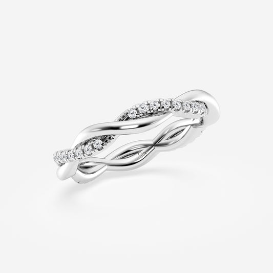Fatima 1/4 ctw Round Lab Grown Diamond Petite Twist Eternity Band - 3mm Width 14K White Gold, DE, VS1