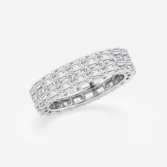 Faith 4 ctw Emerald Lab Grown Diamond Double Row Eternity Band - 5.1mm Width Platinum, DE, VS1
