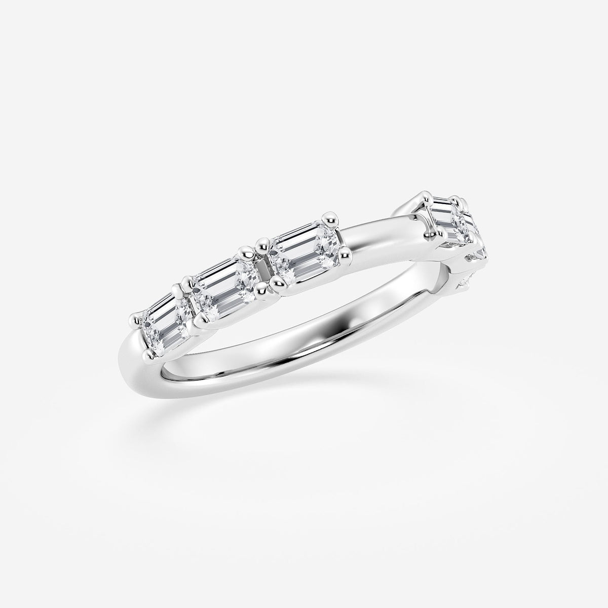 Leslie 1 1/5 ctw Emerald Lab Grown Diamond Wedding Band