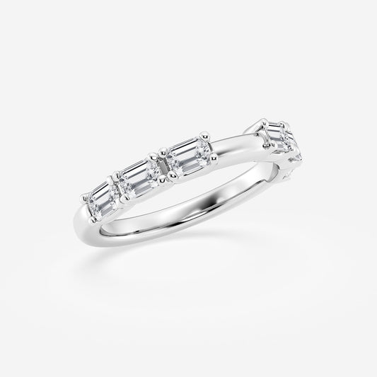 Leslie 1 1/5 ctw Emerald Lab Grown Diamond Wedding Band