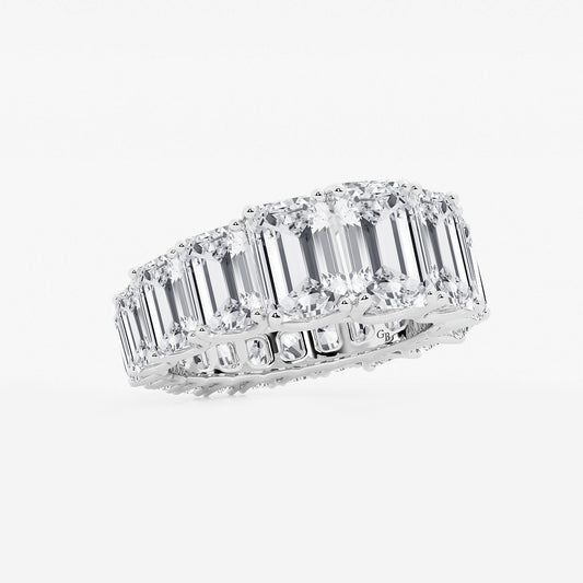 Odette 11 ctw Emerald Lab Grown Diamond Graduated Eternity Band Platinum, DE, VS1