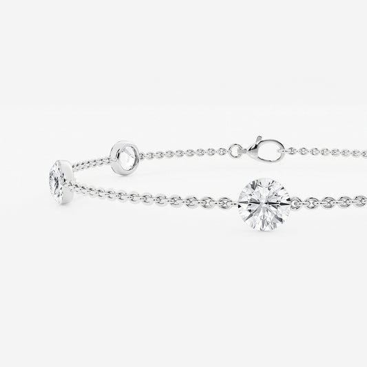 Boundless Station Bracelet 14K White Gold, E, VS1