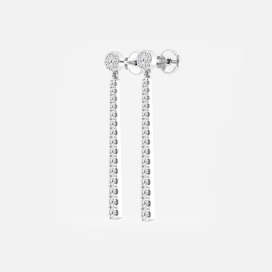 1 ctw Round Lab Grown Diamond Hinged Graduated Drop Earrings Platinum, DE, VS1