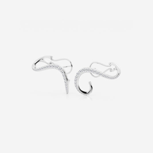 1 2/5 ctw Curve Flow Wraparound Earrings 14K White Gold, DE, VS1