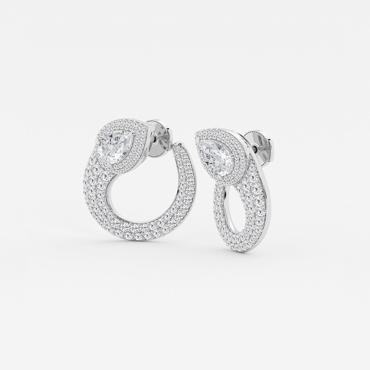 4 ctw Pear Lab Grown Diamond Earrings Platinum, DE, VS1| IGI Certified