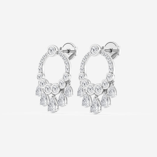 2 1/2 ctw Pear Lab Grown Diamond Dangle Earrings Platinum, DE, VS1