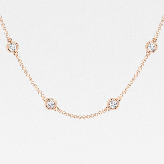 Round Diamond Station Necklace