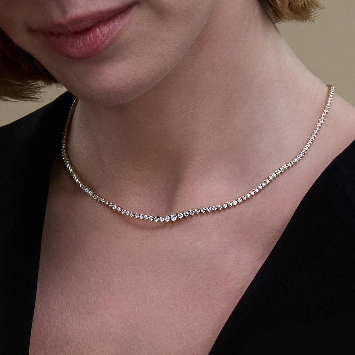 Diamond Graduated Riviera Necklace
