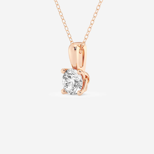 Twisted Floral Solitaire Diamond Pendant with Adjustable Chain