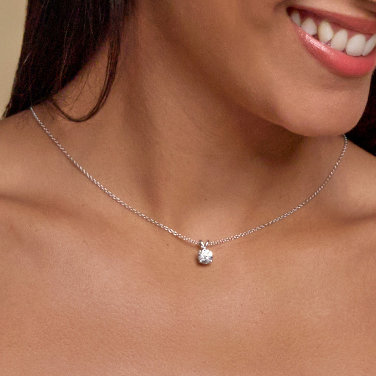 Split Bail Solitaire Diamond Pendant