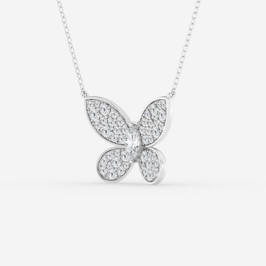 Marquise Diamond Petite Pavé Butterfly Pendant
