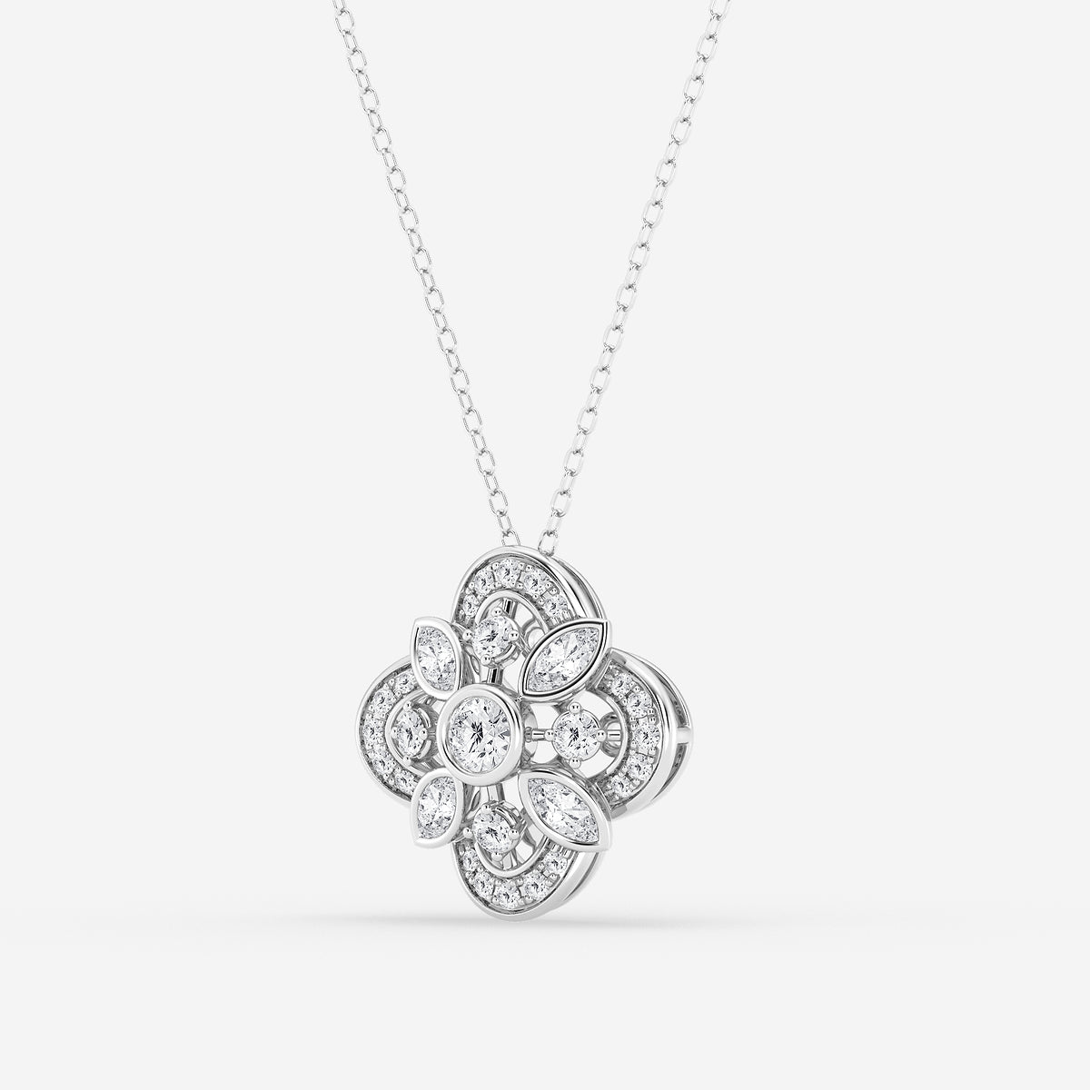 Round & Marquise Diamond Vintage Pendant