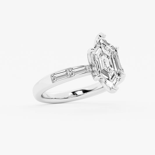 Sally Dutch Marquise Diamond Engagement Ring with Baguette Sides