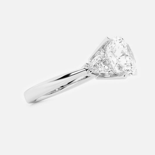 Clio Cushion Diamond Engagement Ring with Shield Sides