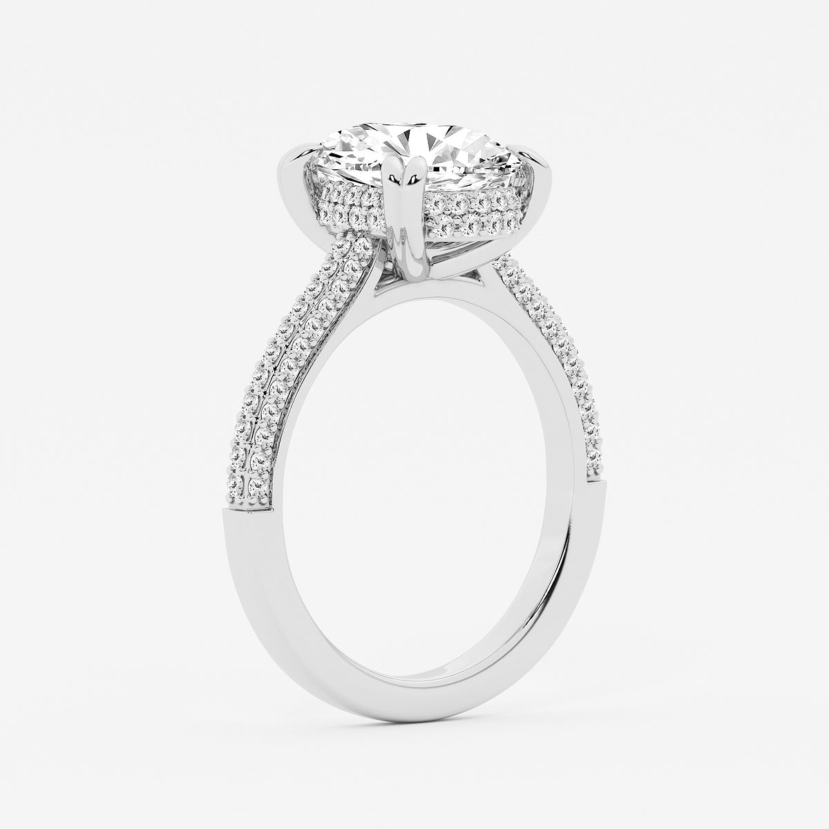 Lyra 4 1/2 ctw Oval Lab Grown Diamond Double Prong Hidden Halo Engagement Ring