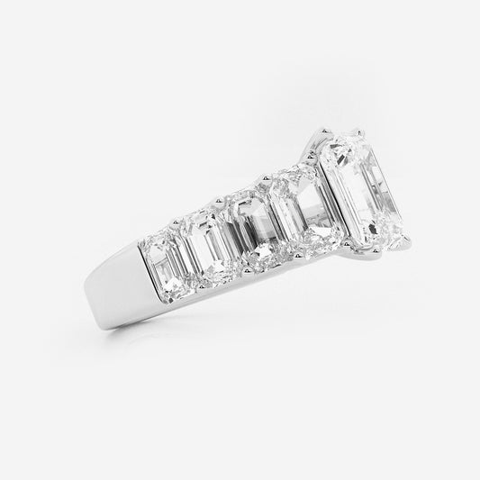 Eleni Emerald Diamond Engagement Ring with Multi-Shape Accents