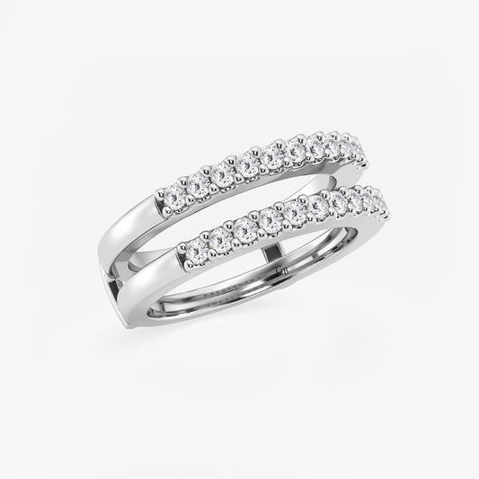 Cassandra 1/2 ctw Round Lab Grown Diamond Double Row Ring Enhancer Platinum, DE, VS1