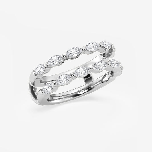 Noelle 1 1/4 ctw Marquise Lab Grown Diamond Double Row Ring Enhancer 14K White Gold, DE, VS1