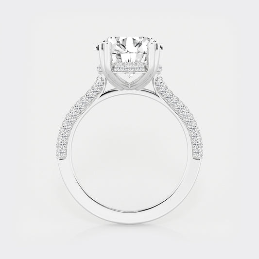 Lyra 4 1/2 ctw Oval Lab Grown Diamond Double Prong Hidden Halo Engagement Ring