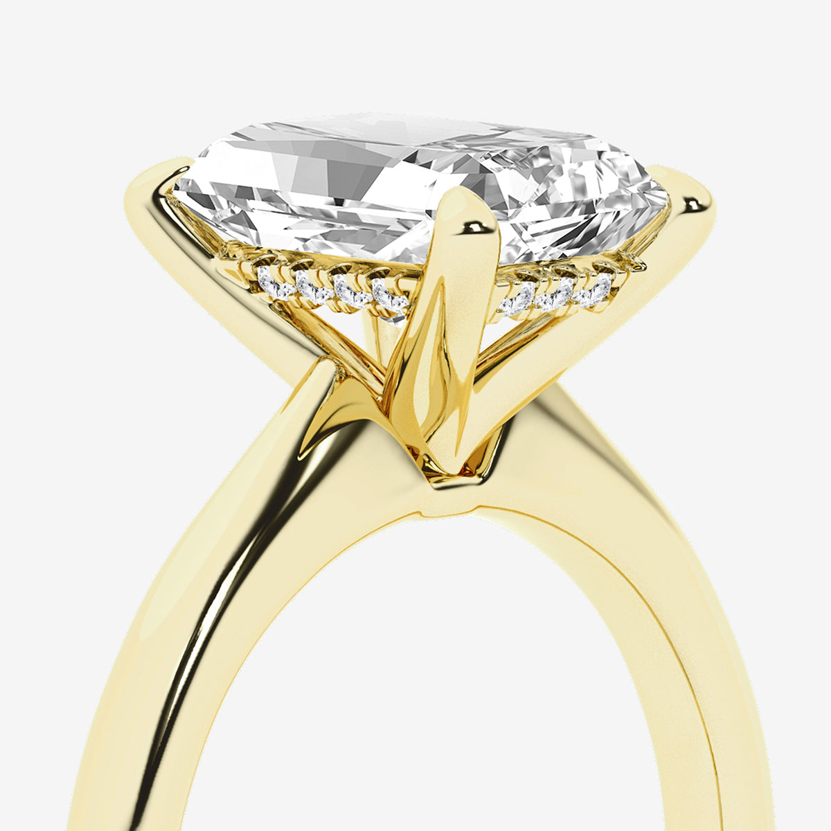 Briel Radiant Diamond Hidden Halo Engagement Ring in 14K Yellow Gold - 3.06 CTW