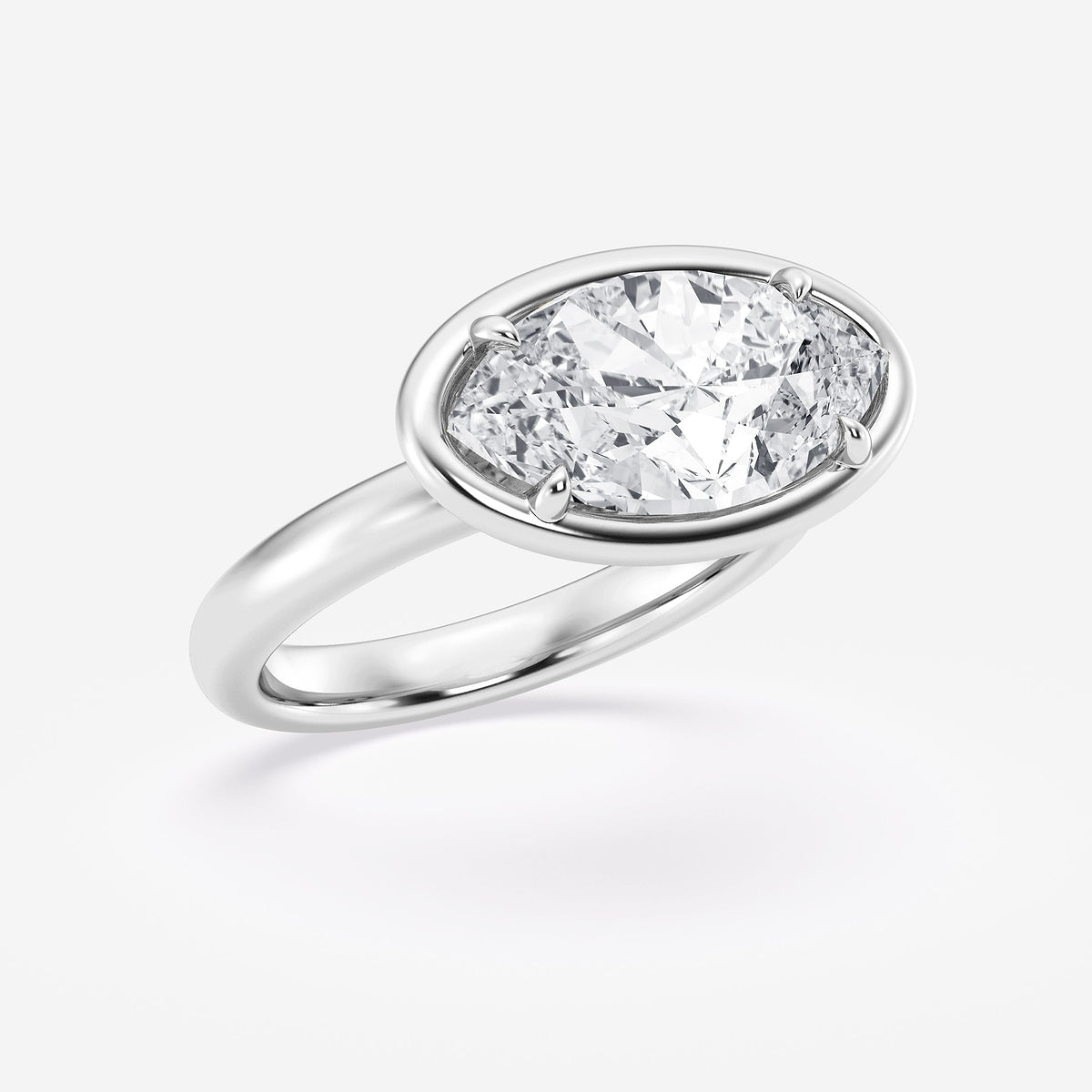 Alexa Marquise Diamond Side Stone Engagement Ring