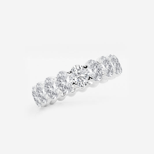 Cynthia 4 ctw Oval Lab Grown Diamond Eternity Band - 4.9mm Width 14K White Gold, DE, VS1